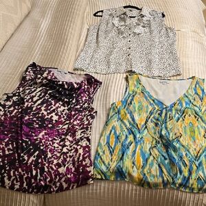 Tahari Women's Blouse Set - Black, Purple, Yellow